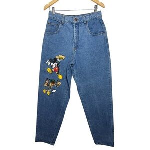 Vintage Disney Western Mickey Mouse Denim Jeans Size 11 Waist 29” Inseam 30”